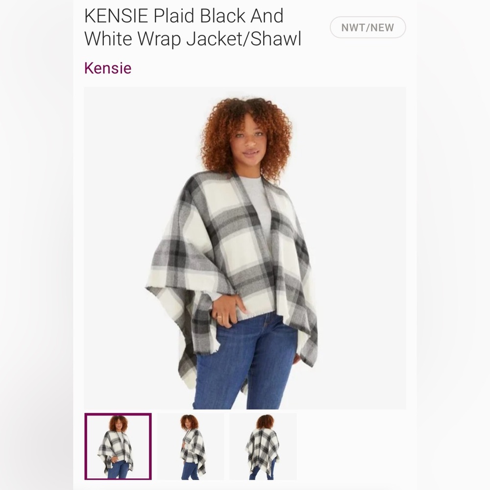 Kensie Plaid Shawl Brand New With Tag. Sealed, Never Opened